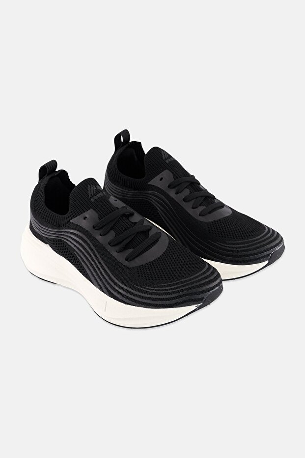 Women Lace Up Outdoor Shoes, Black