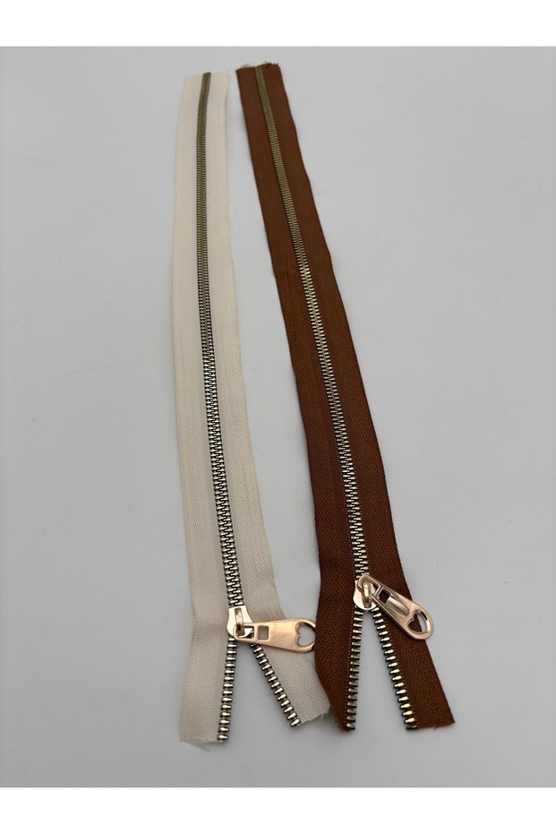 (45 cm) 2 Pieces Zipper/Bag Zipper/Bag Accessory/S.Kahve-Beige