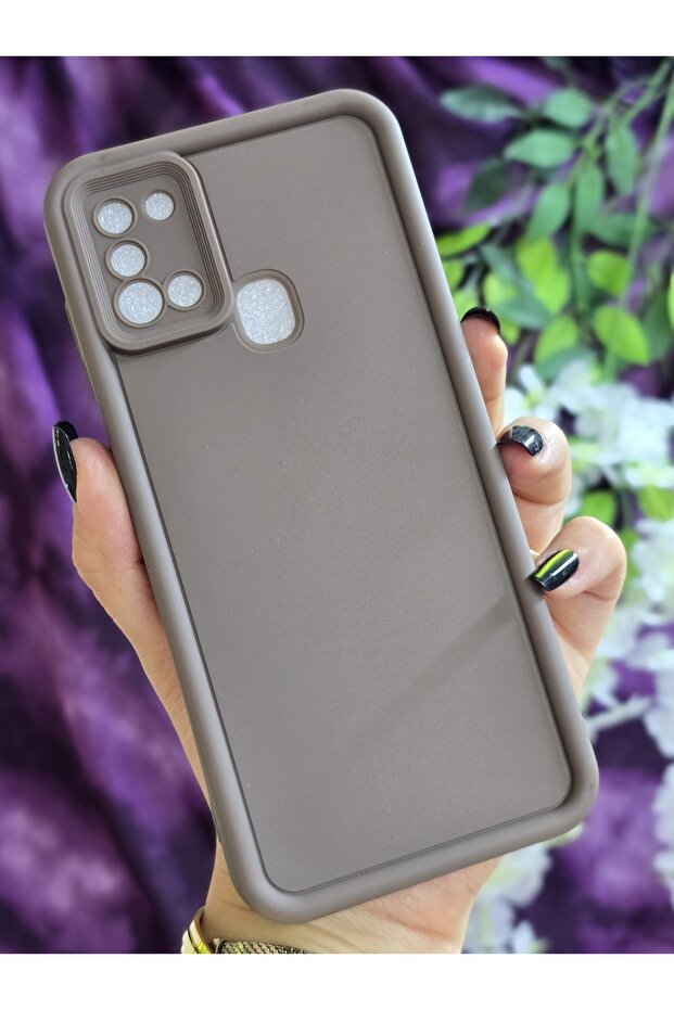 Samsung Galaxy A21S Compatible Shockproof Matte Brown Case with Corner Support