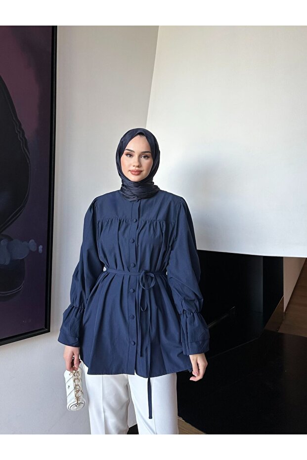 Poplin Gömlek Lacivert - 2