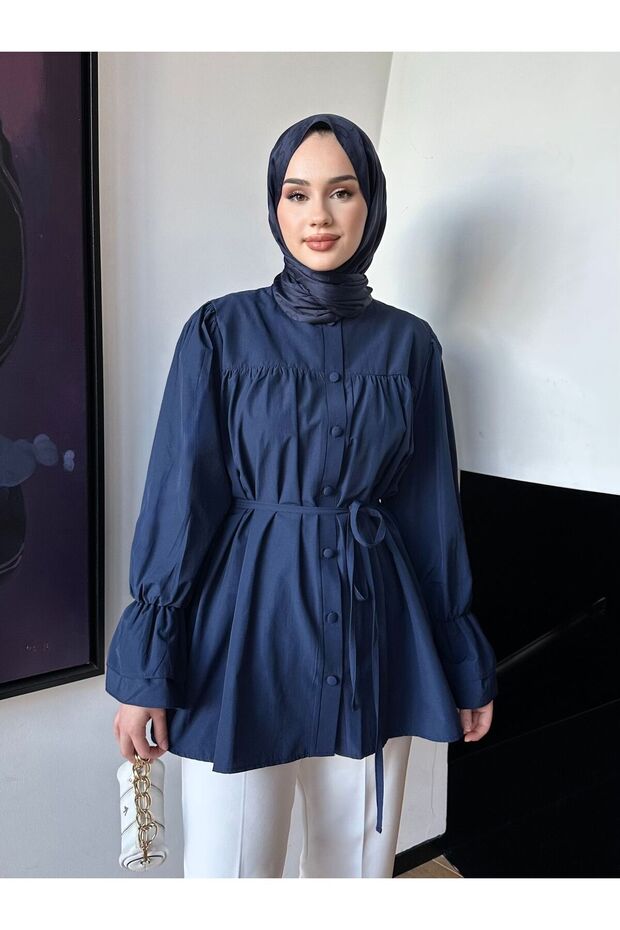 Poplin Gömlek Lacivert - 6