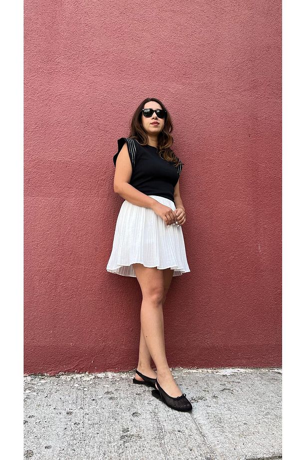 Piliseli Şortlu Etek - 4