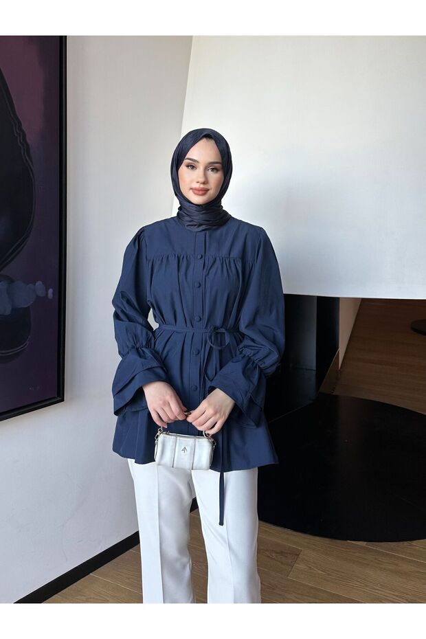 Poplin Gömlek Lacivert - 1