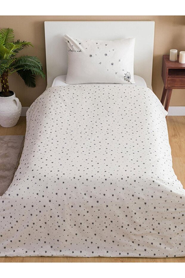 Çiçek Desenli Ranforce Tek Kişilik Nevresim Seti (W3) - 2