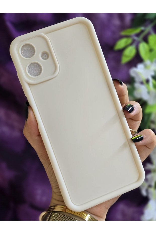 Samsung Galaxy A04 Compatible Shockproof Matte Cream Case with Corner Support