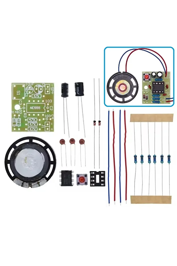 DC 5V Ding Dong Kapı Zili NE555 Hobi Devresi DIY Lehimleme Kiti - Demonte(Montesiz) - 1
