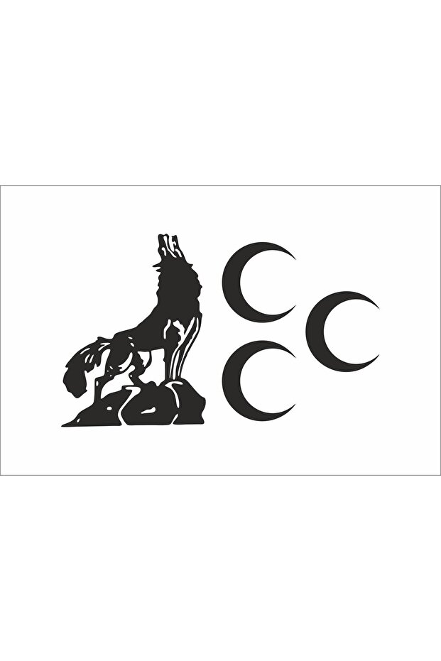 Three Crescent Wolves Vehicle, Car, Auto, Motorcycle, Helmet, Laptop, Windshield Sticker 20X12 cm