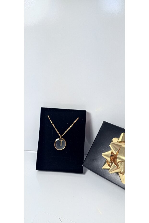 T Harfi Çelik Kolye - 2