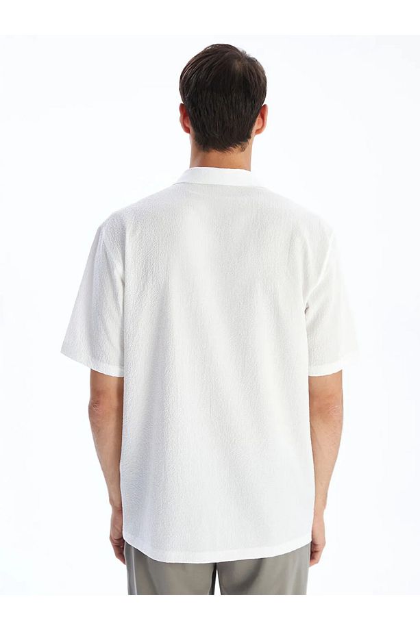 LCW Vision Beyaz Regular Fit Kısa Kollu Erkek Gömlek - 3