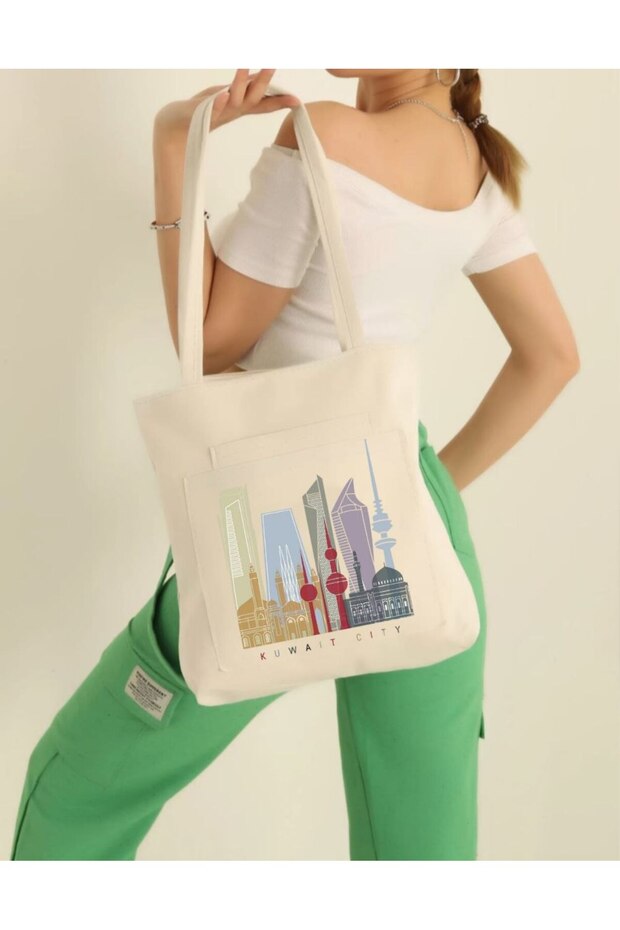 Kuwait City Printed Emblem Youth Shoulder Bag