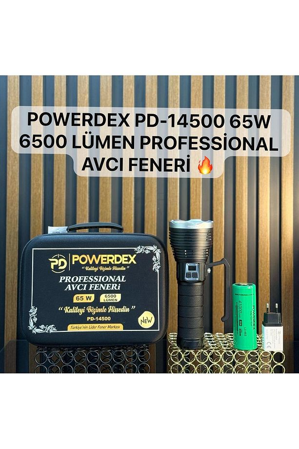Pd-14500 65w 6500 Lümen Profesyonel Avcı Feneri Güçlü El Feneri Uzun menzilli el feneri - 1
