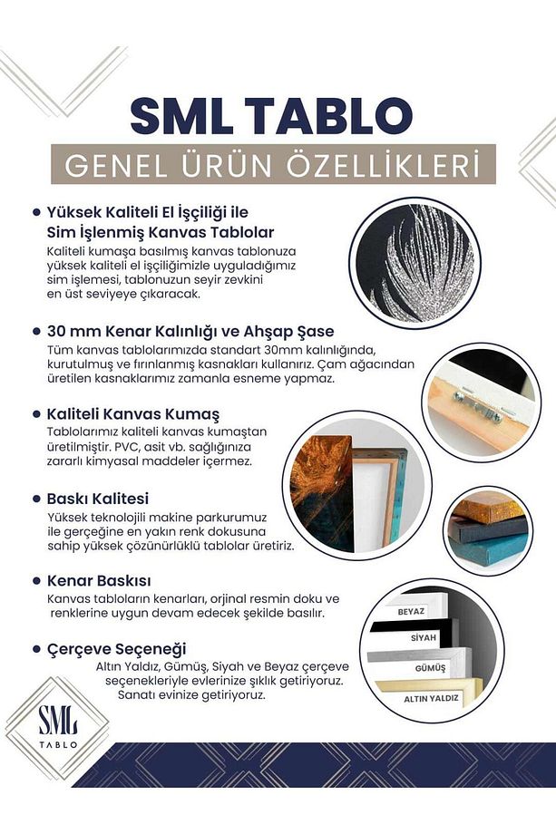 Simli Zarif Mavi Tavus Kuşu ve Beyaz Pırıltılı Çiçekler Sim İşlemeli Dikey Kanvas Tablo - 4