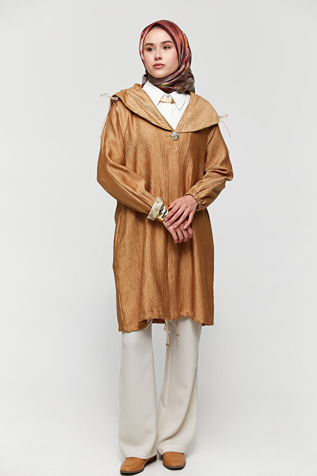 Düğmeli Jakarlı Kap - 2