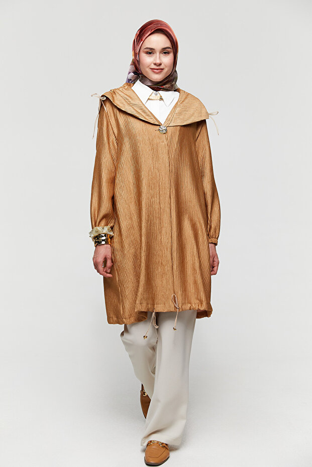 Düğmeli Jakarlı Kap - 1