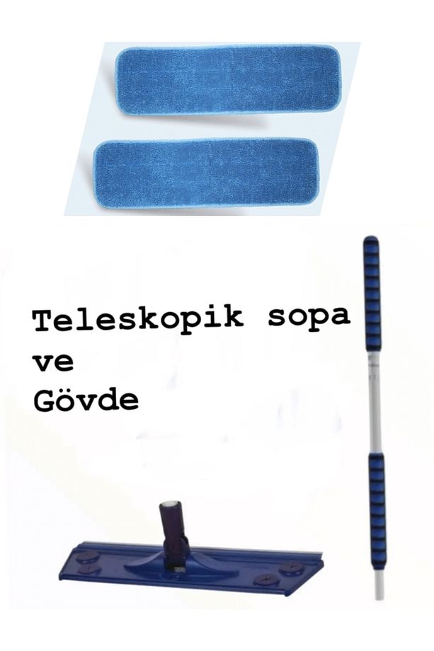 Mikrofiber Duvar silme mop (paspas) 2 adet beziyle - 1