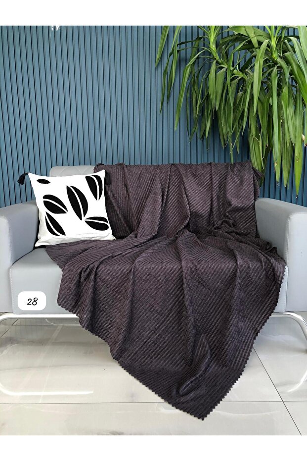 غطاء مقعد مخطط محبوك - 170x210 سم