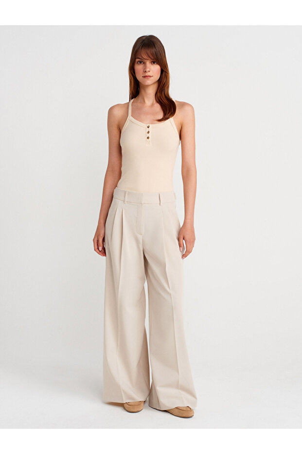 21106 قميص داخلي بحزام مفصل بأزرار - حجري - 4