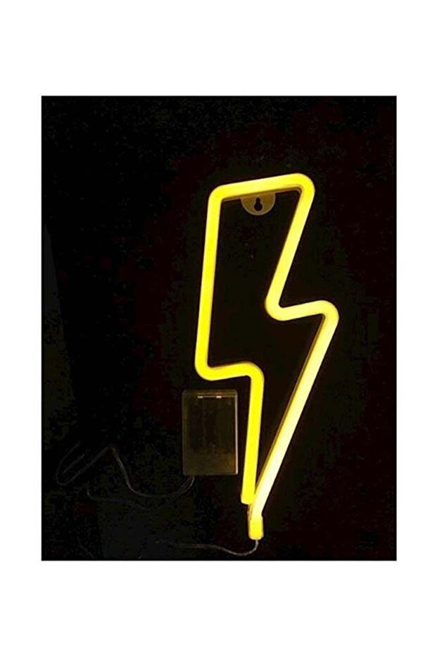 Neon LED Flash Sign Shaped Wall Decor Yellow 34x13x2cm