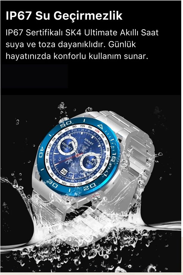 Yeni Nesil SK4 Ultimate Amoled HD Oval Ekran Spor Sağlık Sensörlü IOS Android Uyumlu Akıllı Saat - 2