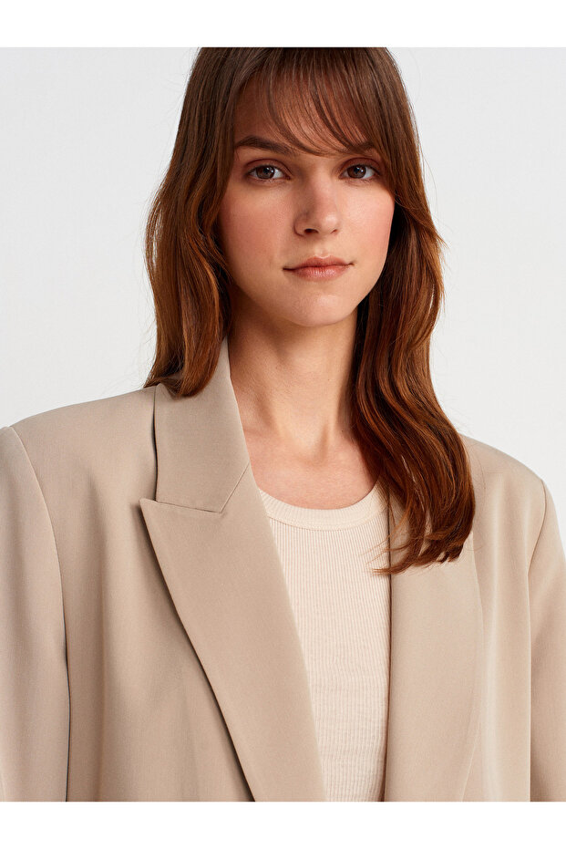 60767 Blazer Jacket-Light Beige - 3