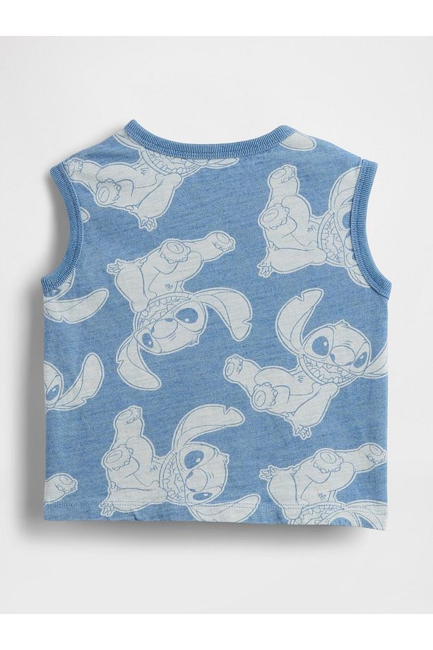 Erkek Bebek Mavi Lilo & Stitch Grafik Baskılı Atlet - 3