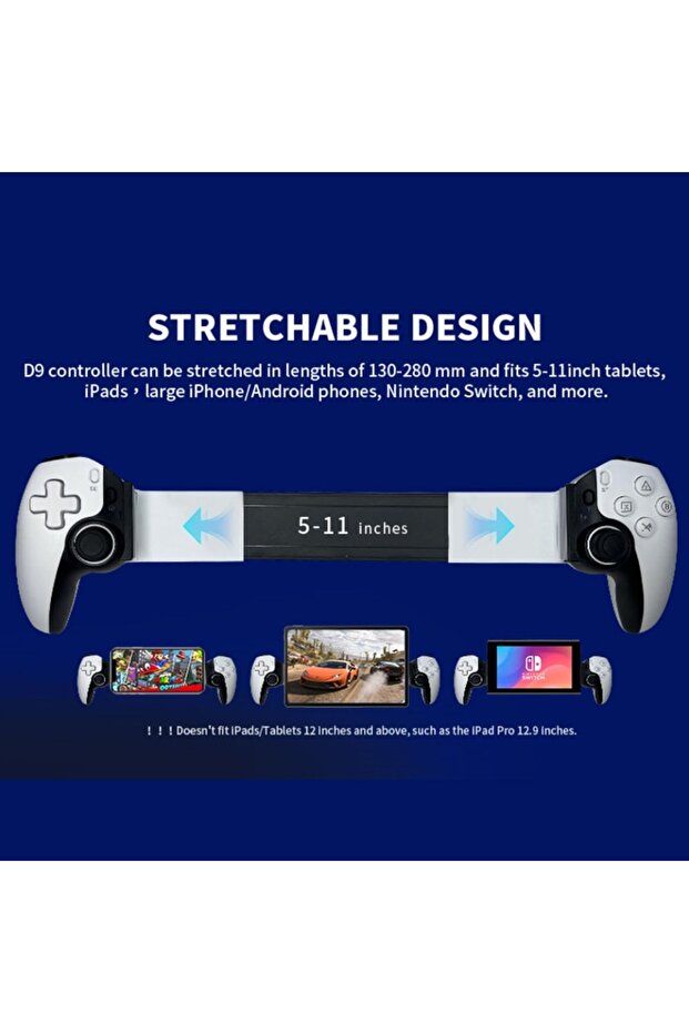 Wireless Bluetooth 5.2 Controller Universal, Android/iOS/PS4/Switch, BSP-D9, set sticker, Red - 3