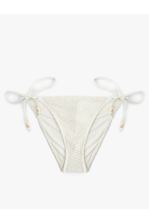 Drawstring Crochet Bikini Bottom with Bead Detail