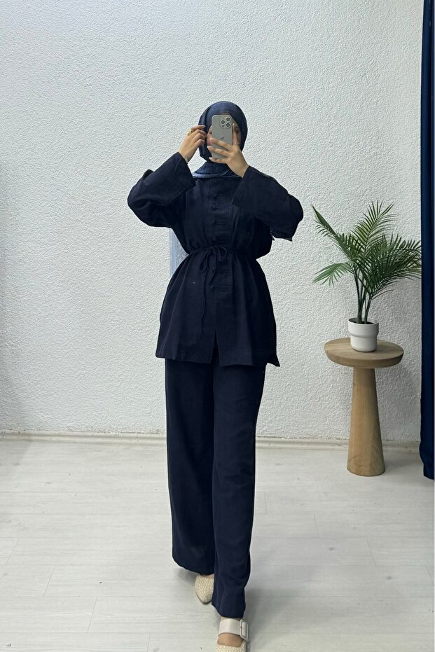 بدلة كتان بأزرار - 3