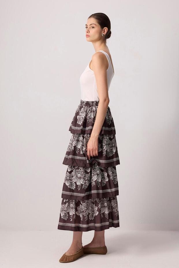 تنورة منقوشة متعددة الطبقات - 2