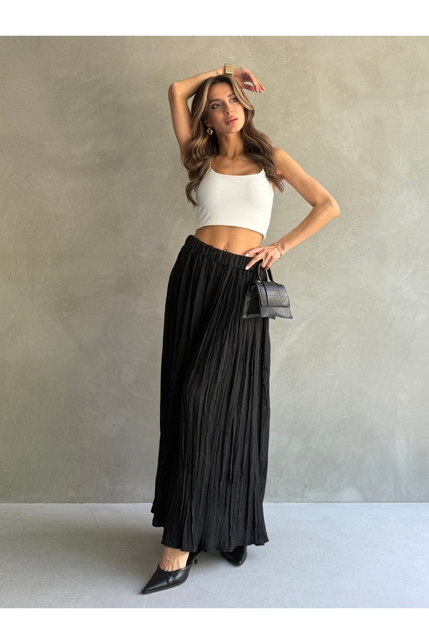 Crush Detailed Long Skirt