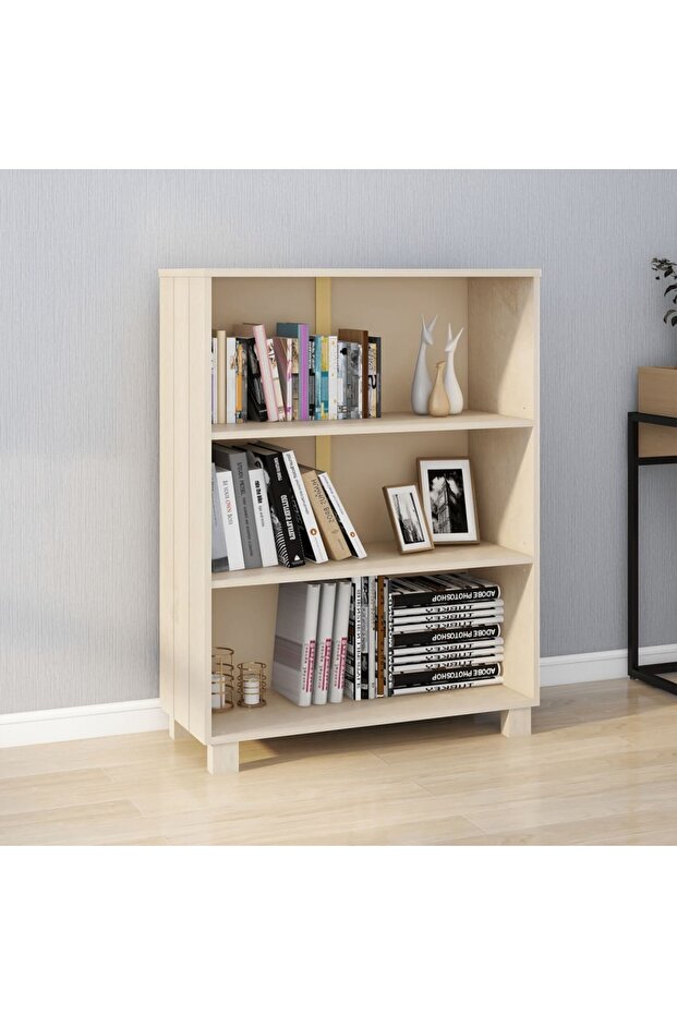 Book Cabinet HAMAR Honey Brown 85x35x112 cm Solid Wood Pine