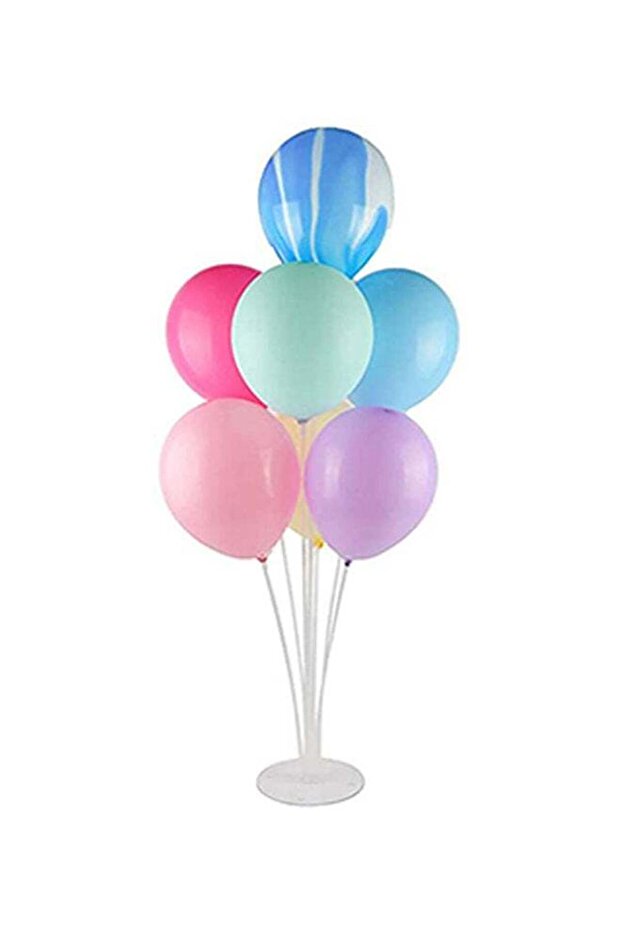 7-Column Party Decoration Balloon Stand Lightweight Durable Sturdy Portable 17.5 x 70cm