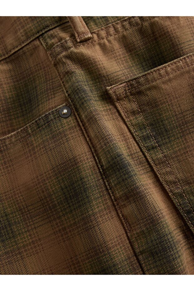 ErkekKareli Kanvas Şortlar - 3