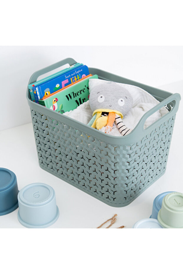 سلة تخزين مستطيلة حضرية مع غطاء كبير - 4