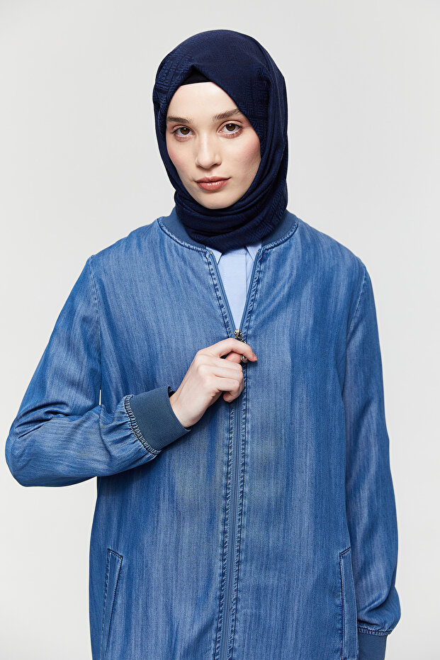 Fermuarlı Bomber Pardesü - 4