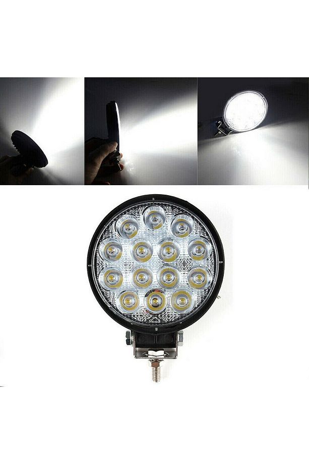 Off Road 14 Led 42 Watt Yuvarlak Traktör Tır Kamyon Tekne Sis Farı Projektör Çalışma Lambası - 6