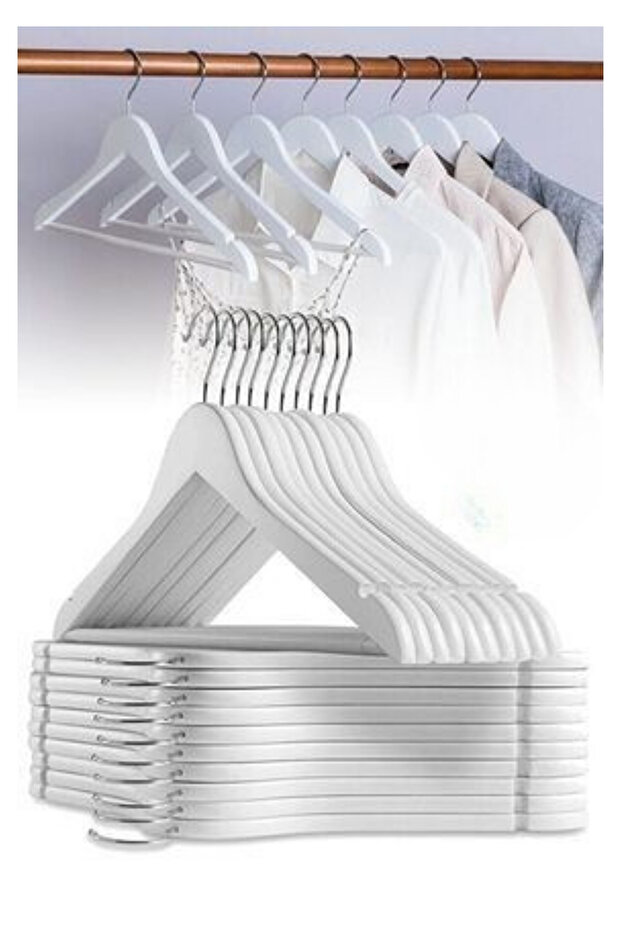 5 Pieces of Wood Look Plastic a Quality Black Clothes Hanger