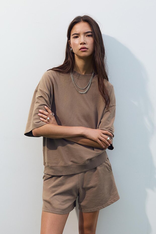 Kısa kollu sweatshirt - 1