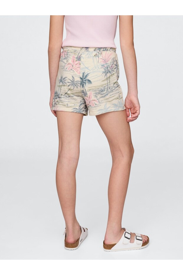 Kız ÇocukKids Relaxed Print Pull-On Şortlar - 3