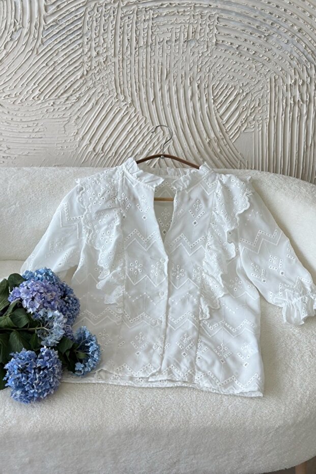 Maya Beyaz Gömlek - 7