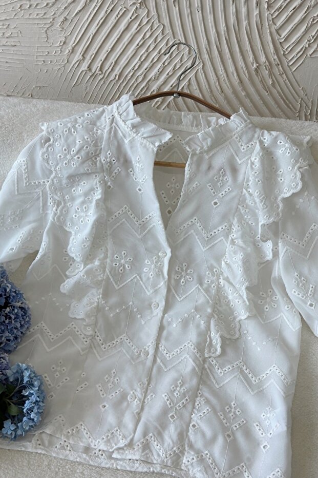 Maya Beyaz Gömlek - 9
