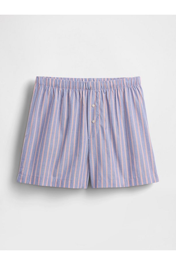 Kadın Mavi Poplin Pijama Boxer Şort - 2