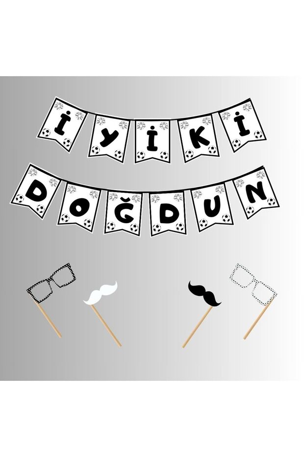 Black and White Birthday Writing (with Mask Gift)