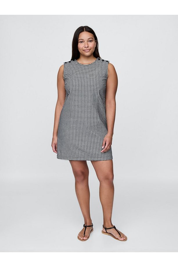 Kadın Mavi Gap × DÔEN Gingham Denim Mini Elbise - 4
