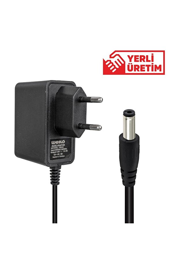 Weko 12 Volt 1 Amper 10 Watt Plastik Kasa Priz Tipi Adaptör (5.5x2.5 Uçlu) - 1