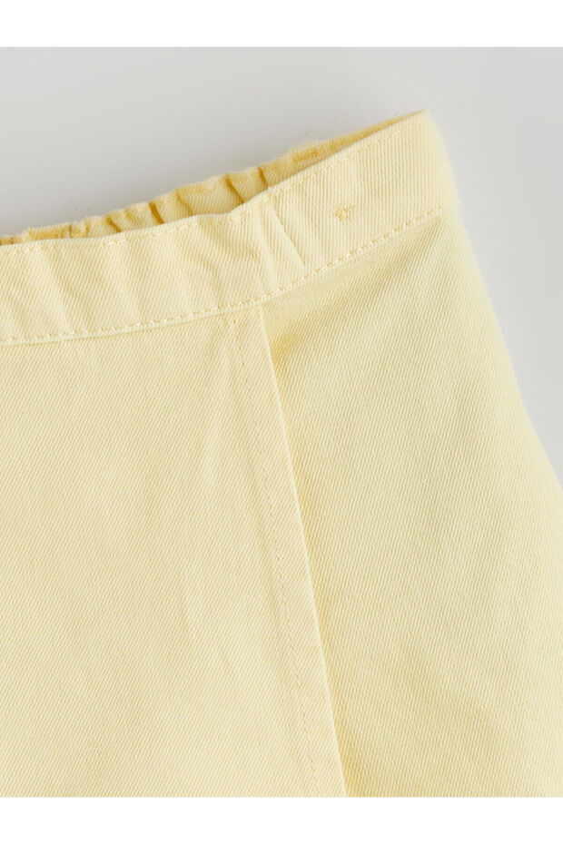Basic Kız Çocuk Denim Görünümlü Şort Etek - 3