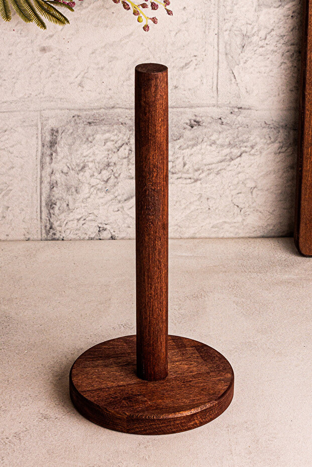 Rully - Ahşap Kağıt Havluluk Masaüstü Rulo Kağıt Havluluk Dik Peçetelik - 1