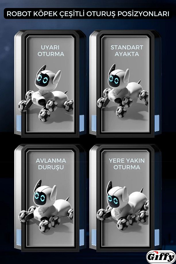 Oyuncak Uzaktan Kumandalı Robot Köpek ,Şarjlı ,Sesli ve Işıklı ,İnteraktif Robot, Full Fonksiyon - 5