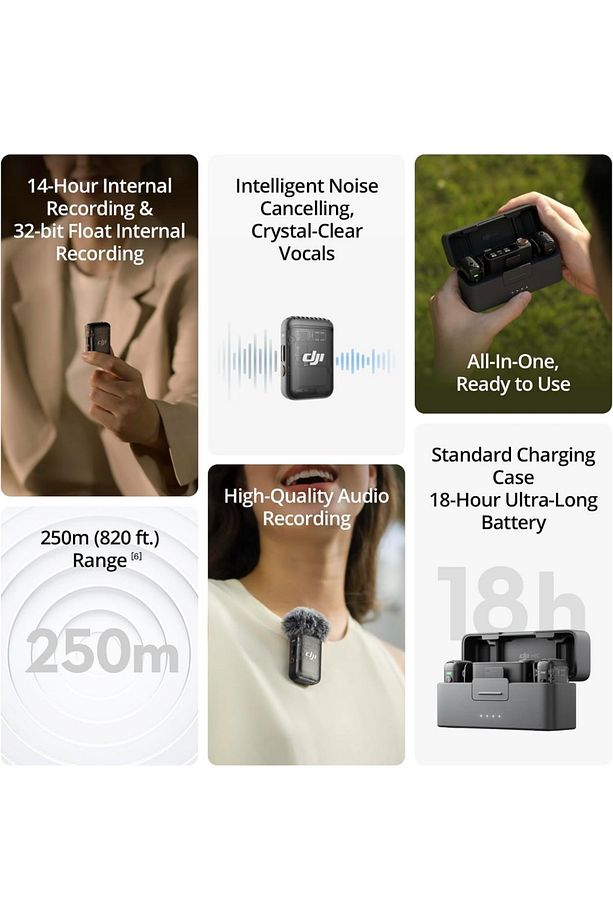 Mic 2 (2 TX + 1 RX + Charging Case)-Gürültü Engelleme, Dokunmaktik ekran, Mikrofon - 3