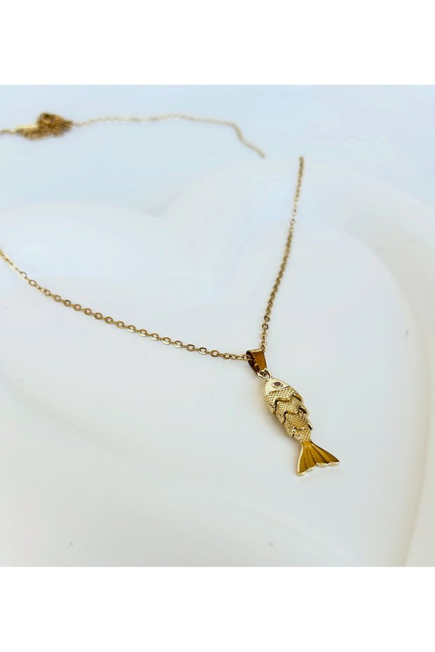 Stainless Steel Quality Water Resistant Movable Body Gold Fish Necklace Jewelry